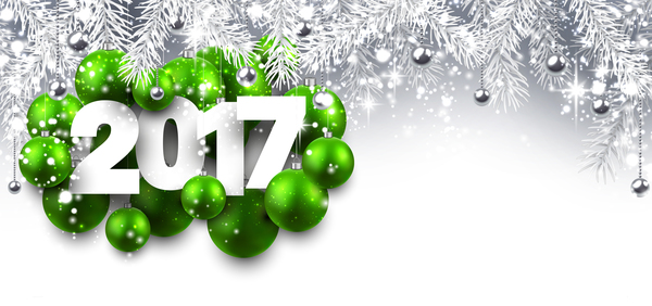 year winter new green christmas baubles 2017 