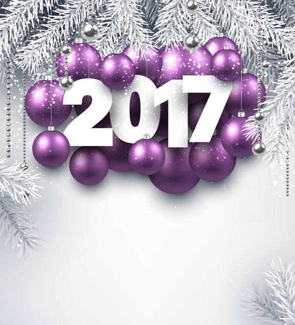 year winter purple new christmas baubles 2017 