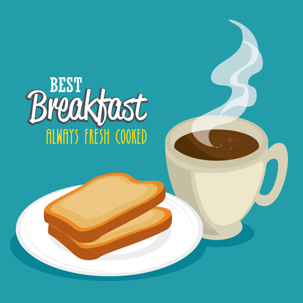 Best breakfast with coffee vector 01149 