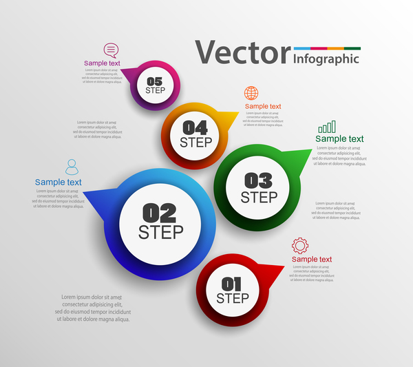 Modern circles infographic vector template 0322 