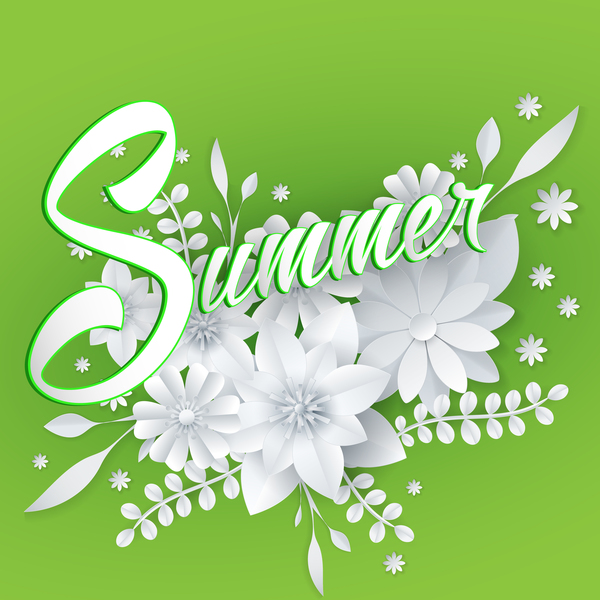 white summer green flower 